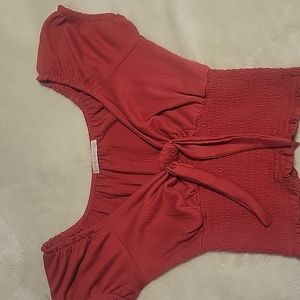 Adorable tie front top